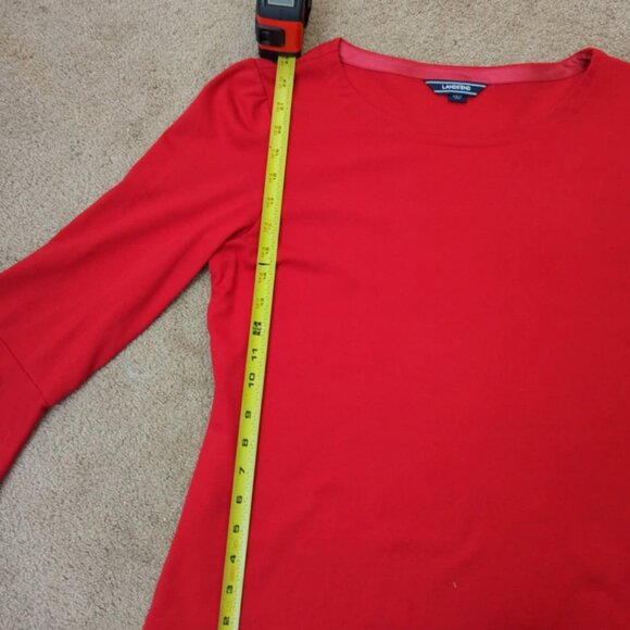 Land's End - 3/4 Flutter sleeve top - Red, size M, 10-12 - Picture 10 of 13